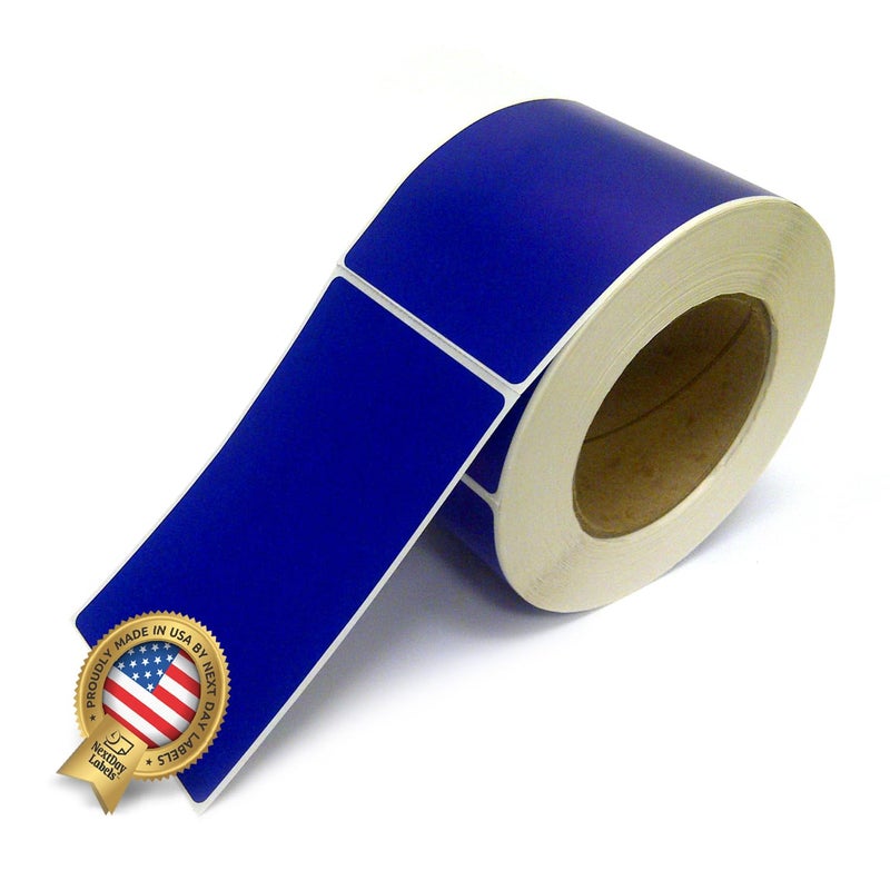 NextDayLabels 500 Rectangle Stickers (3" x 5") - Color Coding Labels Roll - Moving Labels for Boxes, Colored Inventory Stickers for Packing, Organizing, and Storage (Blue) - Image 1